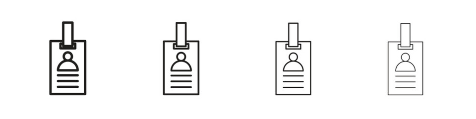Obraz premium ID badge icon set. editable stroke eps 10 vector illustration.