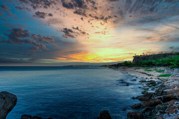 atardecer en la costa de cabo rojo en la provincia Pedernales republica dominicana