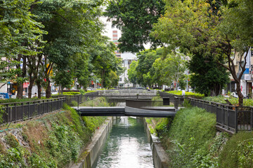 River flowing in park at Taichung