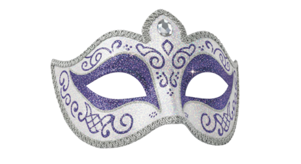 New Year’s Eve mask with glitter details, 3D realistic