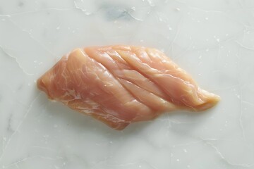 Fototapeta premium Raw boneless chicken breast fillet on marble surface