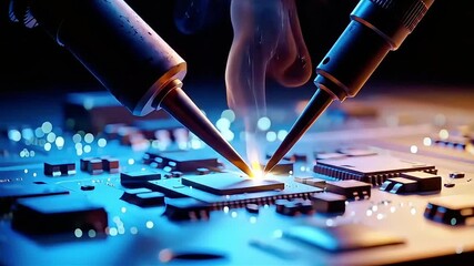Soldering Microchips Precision Electronics Repair and Technology Advancement.