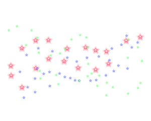 Colorful christmas lights scattered across a dark background isolated on transparent background