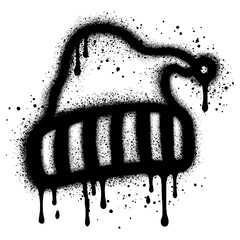 Spray Painted Graffiti beanie Sprayed isolated with a white background.