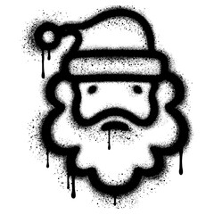 Santa Claus graffiti with black spray paint. vector illustration.