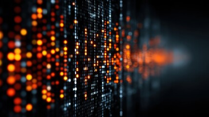 Ai neural network matrix background representing futuristic technology artificial intelligence with binary code aimatrix big data flow visualization