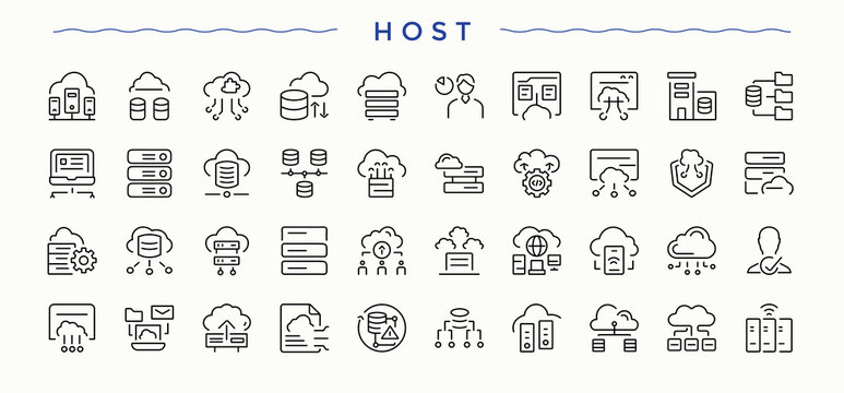 Hostel linear icon set. Line icons with editable stroke. Related to hospitality, motel, serving. Vector illustration. Reception icon set in linear style.