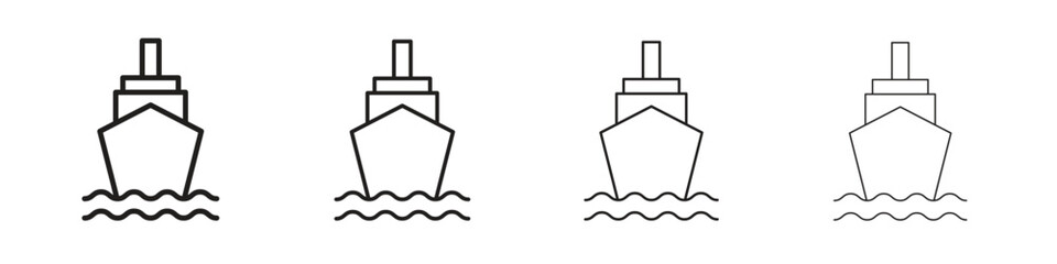 Obraz premium Ship icon set. editable stroke eps 10 vector illustration.