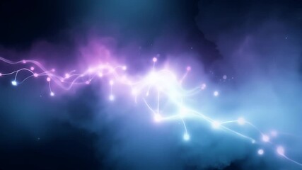 Abstract blue and purple light burst in cosmic background   - Powered by Adobe