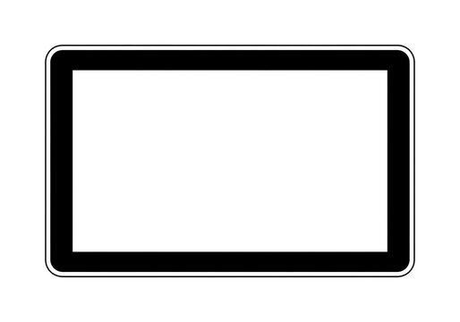 Large rectangular blank sign template with a modern black border, perfect for displaying custom information, advertisements, or directory content in public spaces
