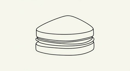 Outlined sandwich illustration isolated on a clean background for design projects minimal art line