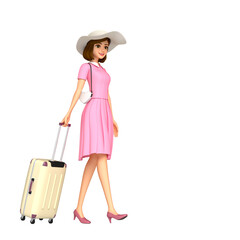 A woman going on a trip.