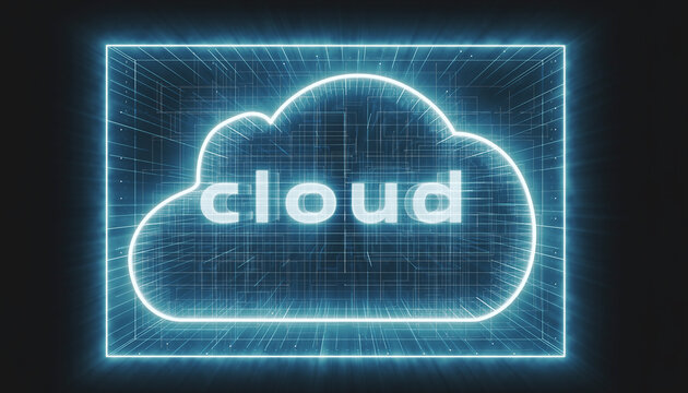 Digital Cloud Illustration: An eye-catching depiction of cloud technology, symbolizing the interconnected world of digital data and the power of cloud computing.