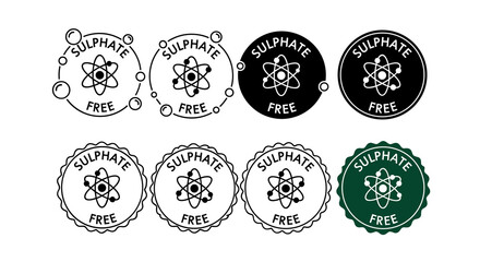 Sulphate-Free Product Labeling: Assorted Vector Icons for Chemical-Free Marketing, Promoting Natural Ingredient Awareness in Beauty and Personal Care Products, Ideal for Eco-Conscious Consumers, Graph