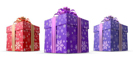 red, purple christmas gift box