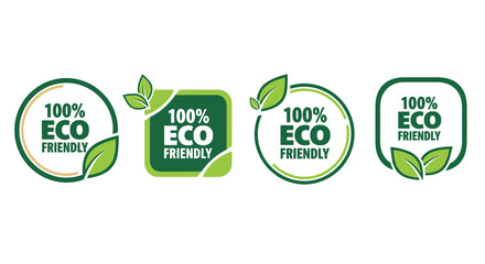 Eco-Friendly Product Label Set Promoting Sustainability for Green Initiatives: Environmental Conservation Emblems for Marketing Campaigns Showcasing Eco Awareness, Corporate Responsibility, and Natura