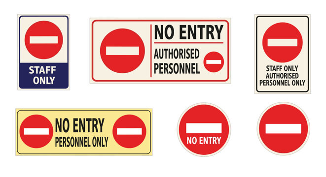 No Entry Signs Collection: Maintaining Access Control in Restricted Areas for Staff and Authorized Personnel, Safety and Security Protocols in Modern Workplaces (198/200)