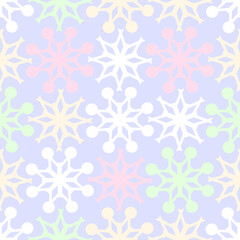 Vector - Snow flakes seamless pattern, colored template.