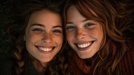 Mother and daughter laying down laughing cheerfully showing genuine emotion, bonding moment