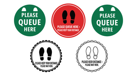 Social Distancing Floor Decals: Safety Protocol Signage for Queue Management in Retail, Business, & Healthcare Environments, Providing Clear Instructions for Customers and Staff During Pandemic, Crisi