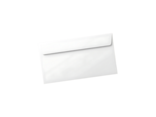 White blank envelope isolated on transparent background