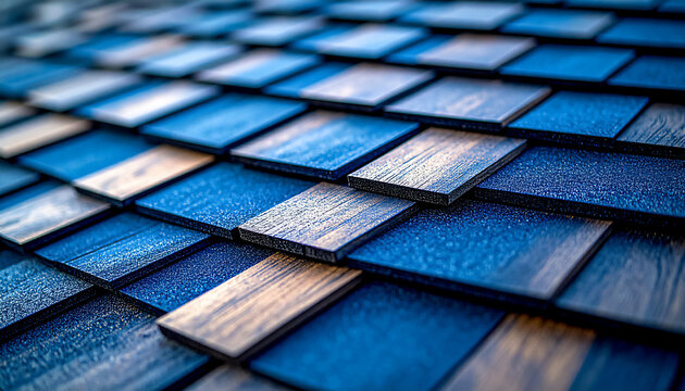 Texture of wooden shingles roof, roof tile, smooth natural texture, clean background