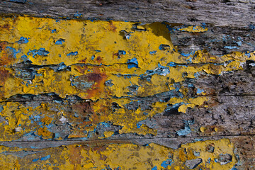 Vieilles peintures sur une épave de bateau