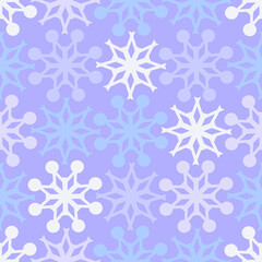 Vector - Snow flakes seamless pattern, colored template.
