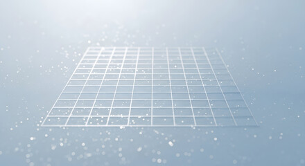 Abstract Grid Structure: A minimalist image featuring a translucent grid, floating against a soft, ethereal backdrop, evokes a sense of order, structure, and digital precision.