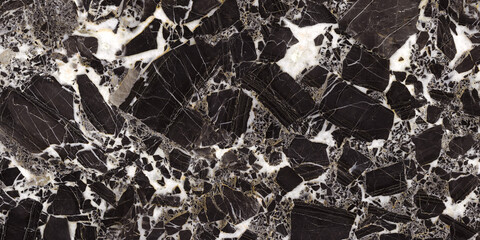 High-resolution black marble terrazzo texture. Porcelain tile carpet.