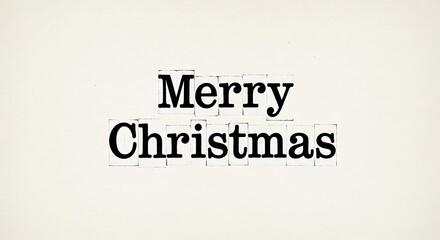 Merry christmas message in black typewriter font on a white background for holiday greetings and festive celebrations this season of joy and good cheer