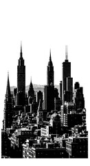Obraz premium Cityscape illustration shows skyscrapers in black Uploaded