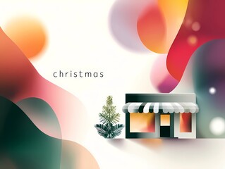 Winter sales promotion banner,  sale and shopping elements