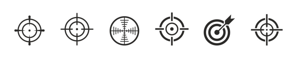 Target vector icons set. Aim icon. Target vector designs