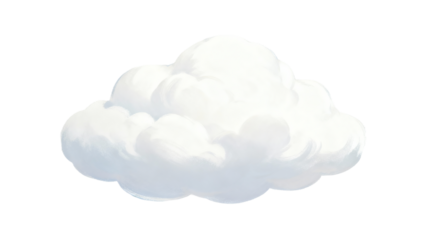 clean white cloud on transparent background.