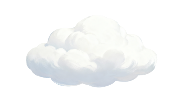 clean white cloud on transparent background.