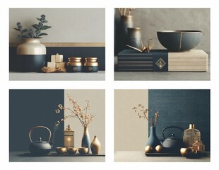 Traditional oriental zen still life:  porcelain , spa and home decorations