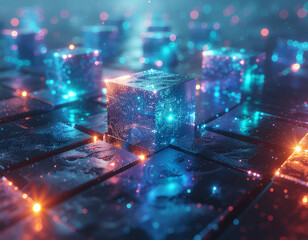 smart 3d cubes forming an abstract modern geometric composition with clean minimal style
