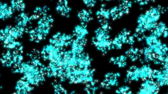 Neural Photon Particle FX / ニューラルネットワーク風の青いフォトンが舞うアルファチャンネル付き4Kパーティクル素材