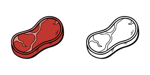 シンプルな肉のアイコンイラスト