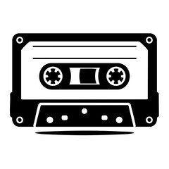 Obraz premium minimalist cassette tape icon with sharp geometry and clean edges
