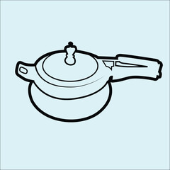 Pressure Cooker   black and white clipart 