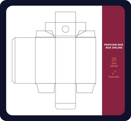 Cosmetic or Perfume Box Die-line Editable Vector Die Cut