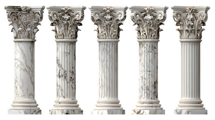 Obraz premium Ornate marble columns with detailed capitals classical architecture Corinthian capitals