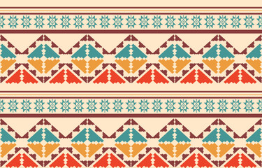 Southwest Native American seamless pattern, boho tribal Aztec Navajo geometric textile design, desert ethnic fabric background.
