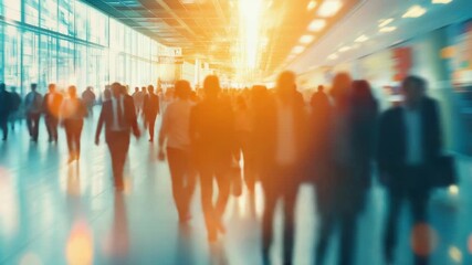 Video Group of individuals moving through a structure