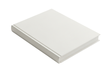 A Blank White Hardcover Book Isolated Transparent PNG