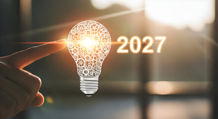 Innovative Light Bulb Idea Symbolizing Future Success in 2027.