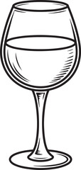 wine glass on white background