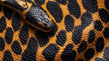 Fototapeta premium Snake skin texture isolated. Close-up snake scales. Reptile skin. Realistic snake pattern. Snake scale texture. Detailed snake skin close-up. Exotic Animal texture. Snake design texture.